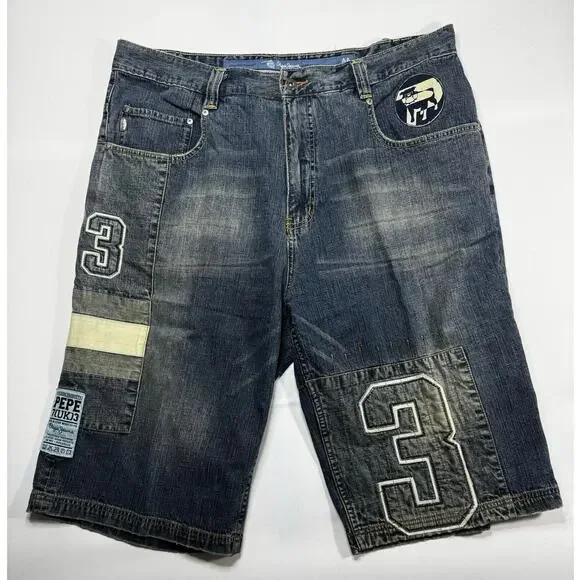 Vintage Y2K Pepe Jeans London Men's 7(UK)3 Denim Shorts - Size 40x14 - Picture 1 of 6